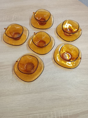 Vereco France glass coffee cup set of 6 like new