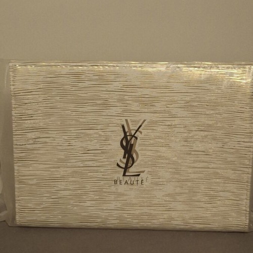 YSL Beauty Woman Pouch new, white and gold