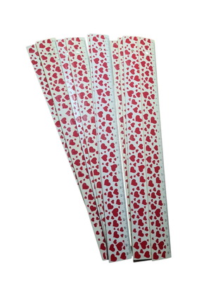 Rulers 30cm like new, pack of 10 with hearts