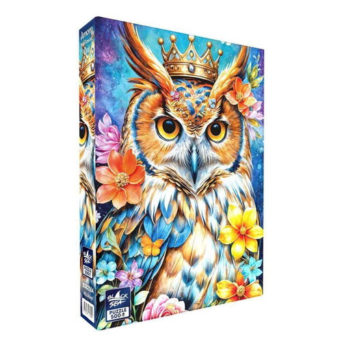 Black Sea Puzzle Owl Among Flowers 500 Pieces New