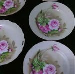 Σετ φαγητού : 6 πιάτα και 2 πιατέλες Geo Z. Lefton "Heritage green" Japan 1987