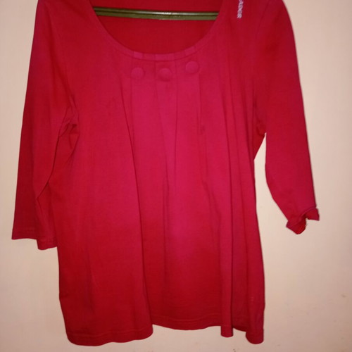 Pesador women's cotton blouse used, raspberry red, size M L