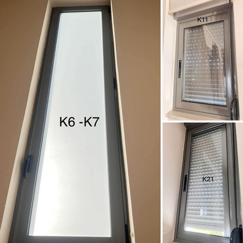 Aluminum Window Frames like new, pack of 25 with roller shutters