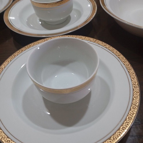 Complete 46-Piece Bulgarian Porcelain Dinner and Coffee Serving Set like new