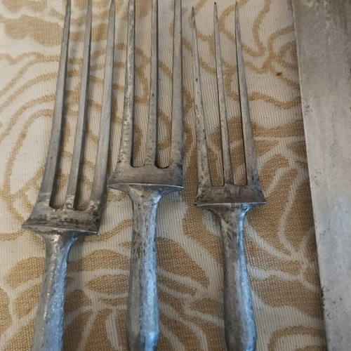 Sheffield Cutlery Set used, Victorian era, 5 pieces, England