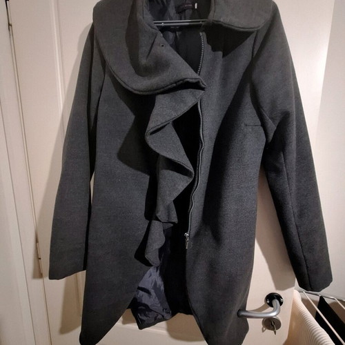 Women's charcoal coat like new, wool, Made in Italy
