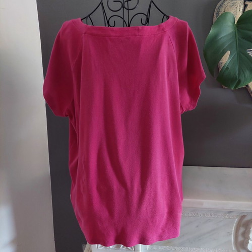 Lauren Ralph Lauren fuchsia cotton short-sleeve blouse XL like new