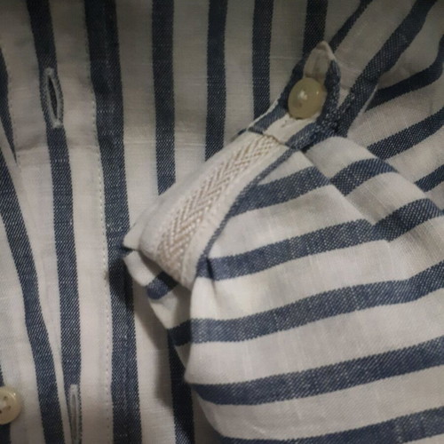 Men's striped Zara shirt size L like new, blue white