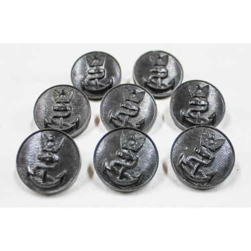 Greek Royal Navy Buttons 1973-74 like new, set of 8 pcs
