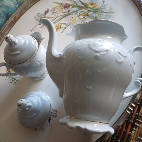 Teapot 0.25 height with sugar bowl and creamer made in Poland like new
