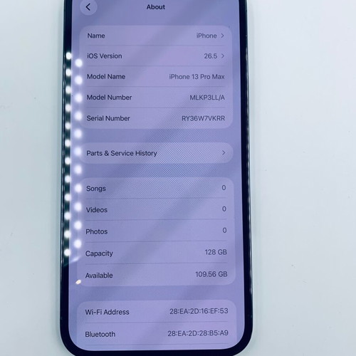 iPhone 13 Pro Max 128GB Sierra Blue refurbished with 100% battery