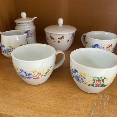 Stathopoulos porcelain coffee serving set new, artist signed