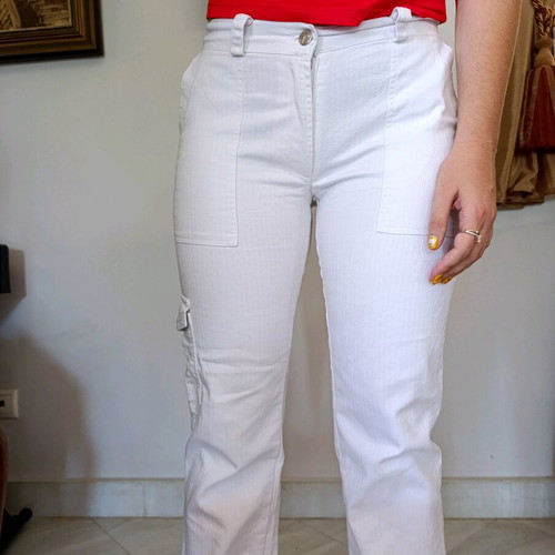 Sisan Vintage Y2K White Cargo Pants Size S Like New