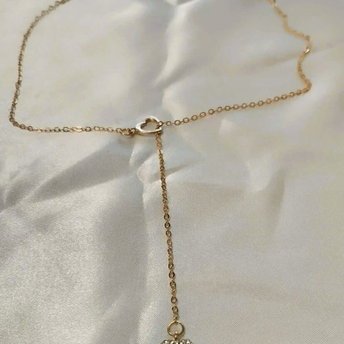 Necklace "lovely hearts" with hanging asymmetric hearts gold new