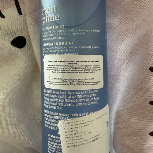 Bath & Body Works Rain Pluie Perfume Mist 177 ml new