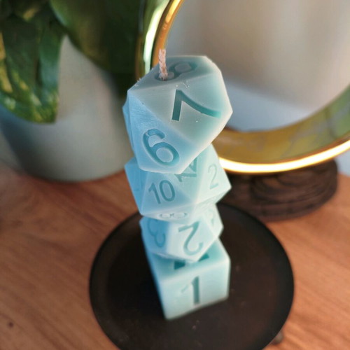 Handmade DnD Dice Scented Candle made from 100% Olive Oil Wax