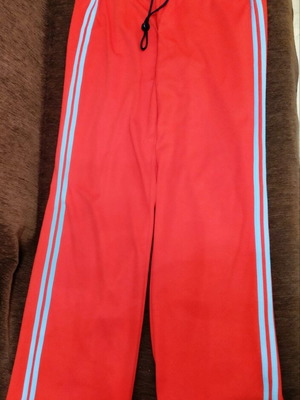 Asics women's tracksuit XL like new, red with light blue stripes