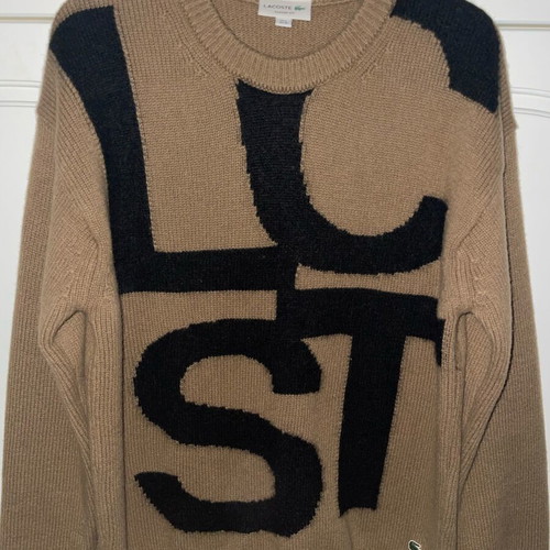 Lacoste sweater new, size Medium, beige and brown