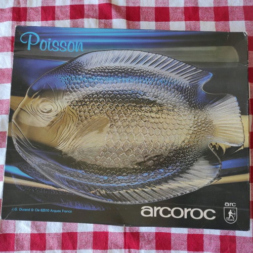 Arcoroc Poisson Vintage Serving Platter 1970s Large New