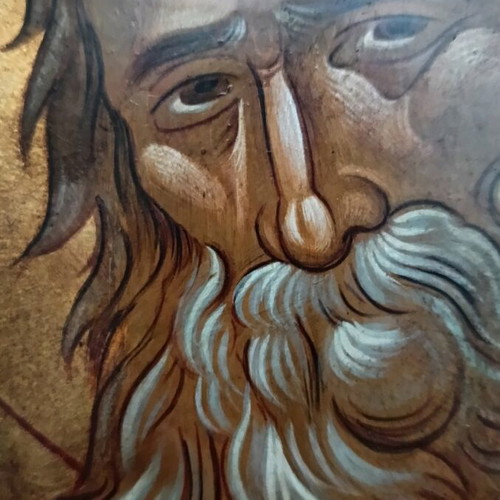 Saint Symeon handmade icon egg tempera with 23K gold leaf