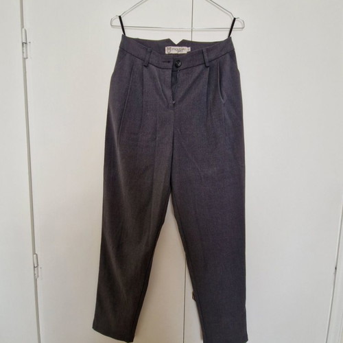 High-waisted gray pants Moutaki used, size S