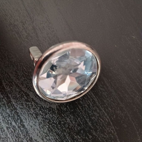 Belt Buckles Silver Metal With Transparent Stone New Adjustable