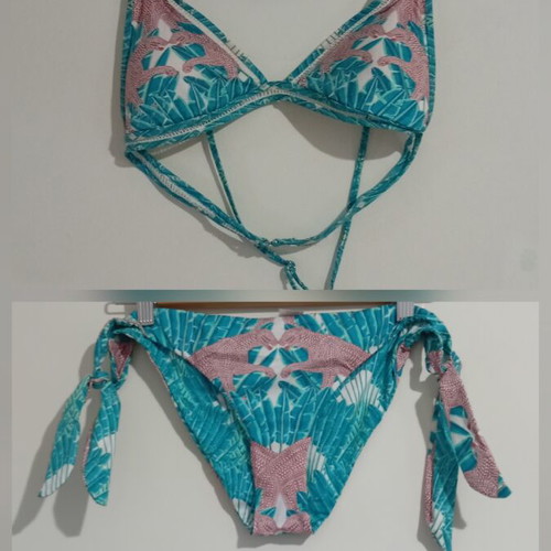 Paolita bikini set like new with tropical leopard print