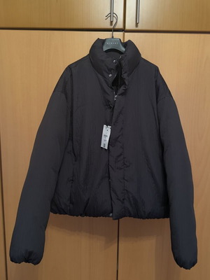 Puffer μπουφάν Bershka μαύρο καινούργιο, πολυέστερ, μέγεθος L