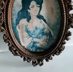 Gypsum frame used, solid carved, dimensions 47×36 cm