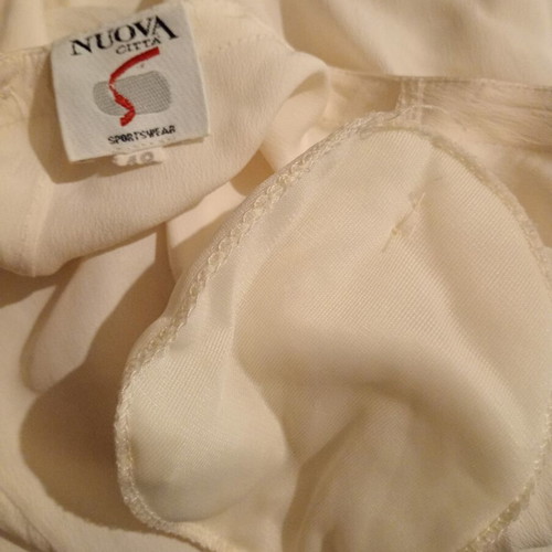 Nuova Citta vintage silk blouse 1995, white beige