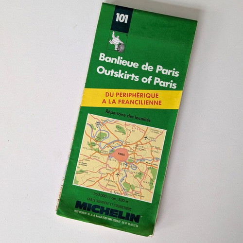 Michelin 101 Banlieue de Paris map used, 1997 edition