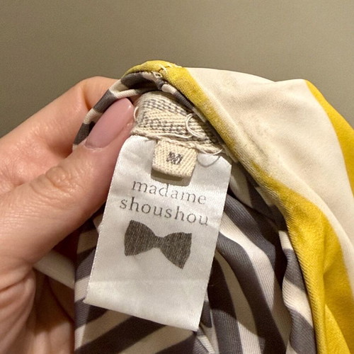 Madame Shou Shou striped swimsuit size M like new, white and yellow
