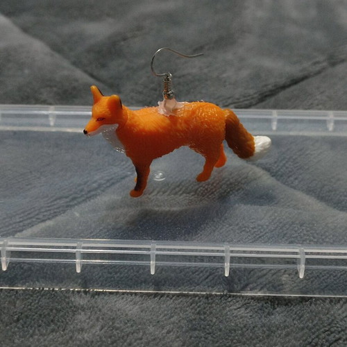 Handmade fox earring new orange