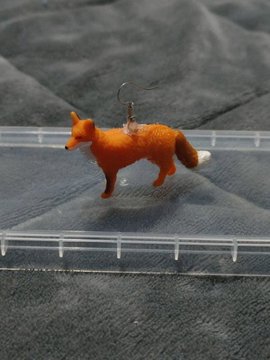 Handmade fox earring new orange
