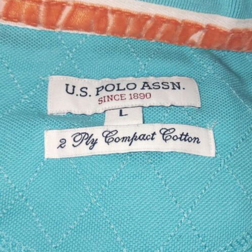 U.S. Polo Assn. men's polo shirt L, turquoise and orange