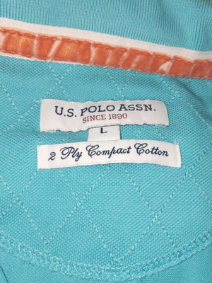 U.S. Polo Assn. men's polo shirt L, turquoise and orange