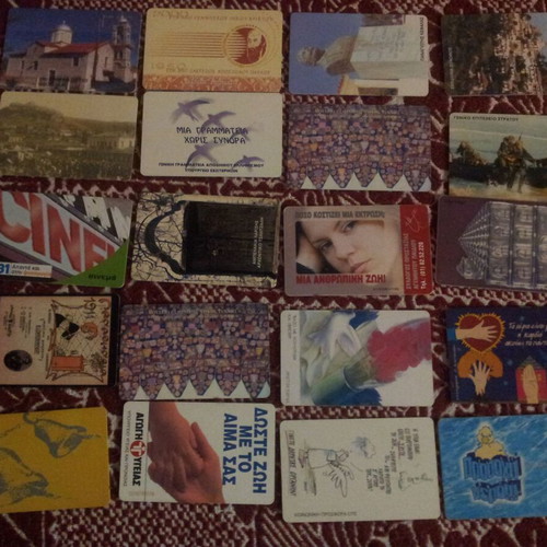 Phone cards used, pack of 20 pieces