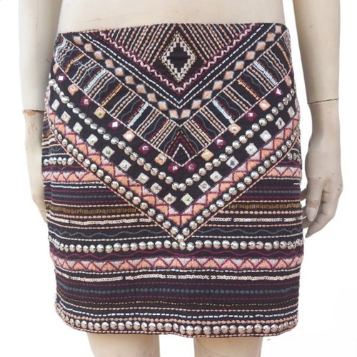 Mini embroidered skirt used with patterns