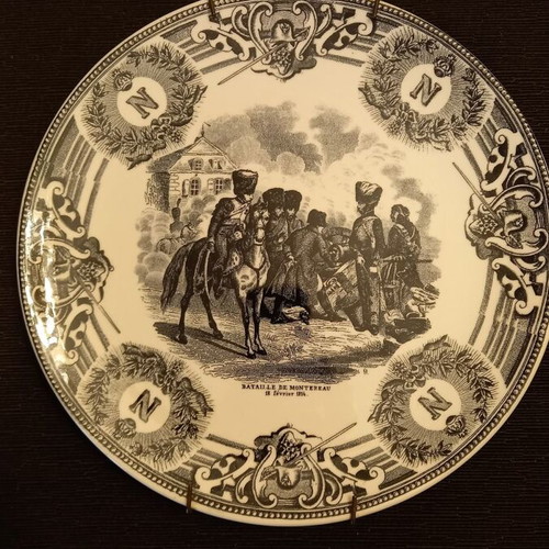 Belgian Boch La Louvière Ceramic Plate Napoleon Battle of Montereau