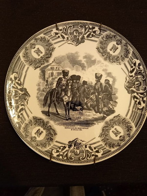 Belgian Boch La Louvière Ceramic Plate Napoleon Battle of Montereau