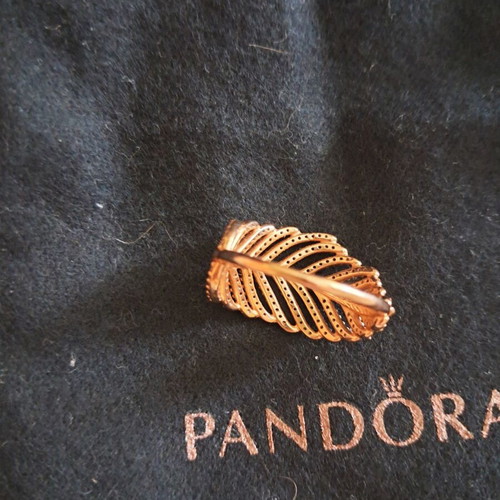 Pandora Rose ring size 54, like new, gold plated silver with rose gold