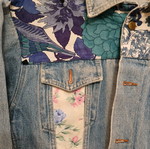 Handmade denim jacket vintage patchwork oversized like new