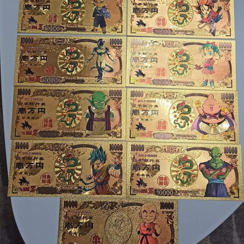 Dragon Ball gold-colored commemorative banknotes, pack of 28, new