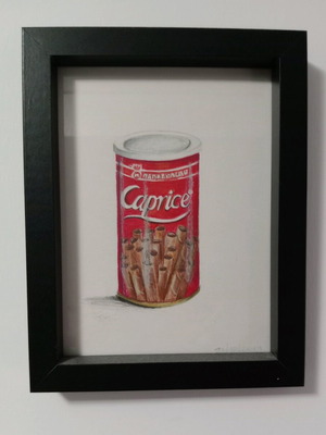 Caprice Cigarettes Illustration with Colored Pencils like new, size A5