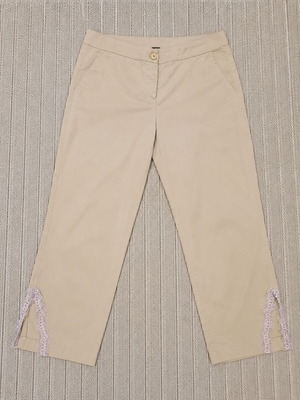 Access Fashion Beige Pants with Lace Details Size M