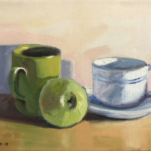 Painting by N. Karakonstantis used, oil on canvas 2013