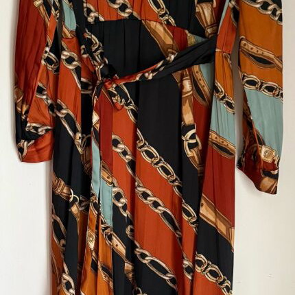 ZARA midi satin dress like new, multicolor, size L
