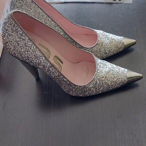 Ras Argento Glitter women's pumps No38 new, silver-gold
