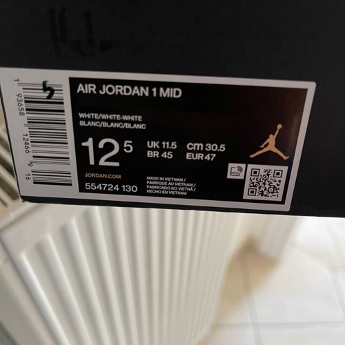Air Jordan 1 Mid, Custom Made: Halo Design, Size:47
