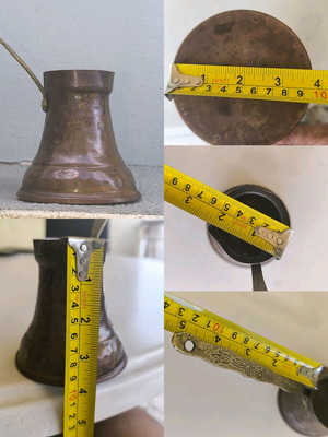 Handmade old copper briki for Greek or Turkish coffee used